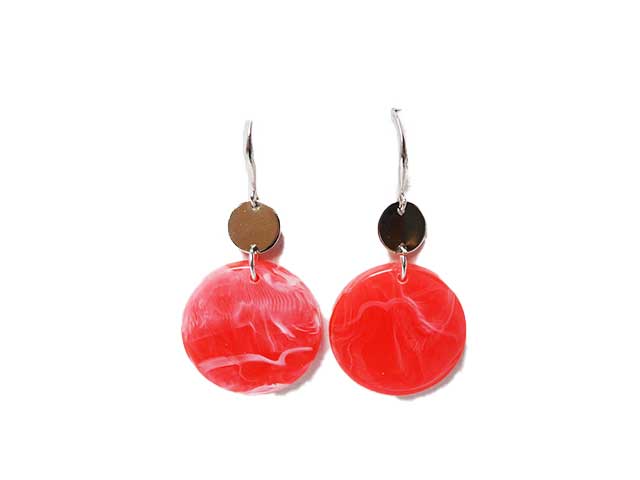 Orecchini dischi resina arancio 270887