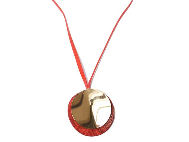 Collana ecopelle rosso 270911