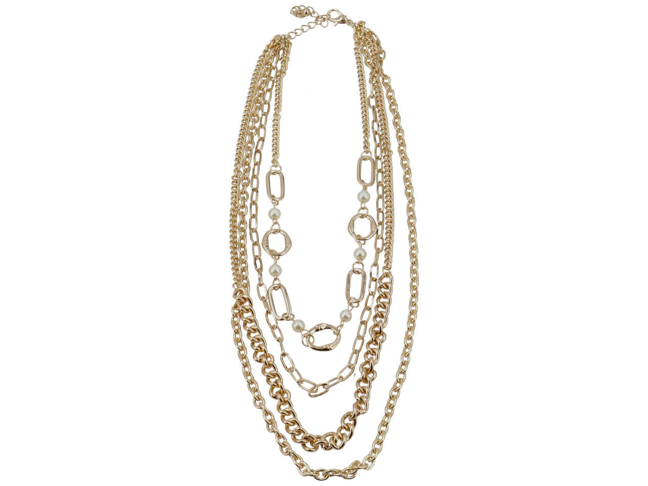Collana catena multifilo c/perle 275300