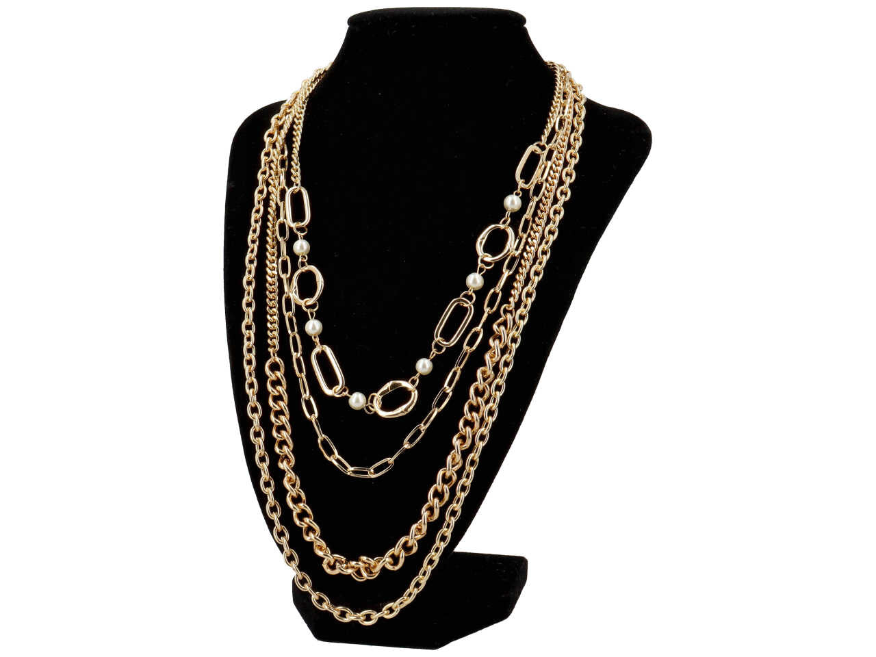 Collana catena multifilo c/perle 275300