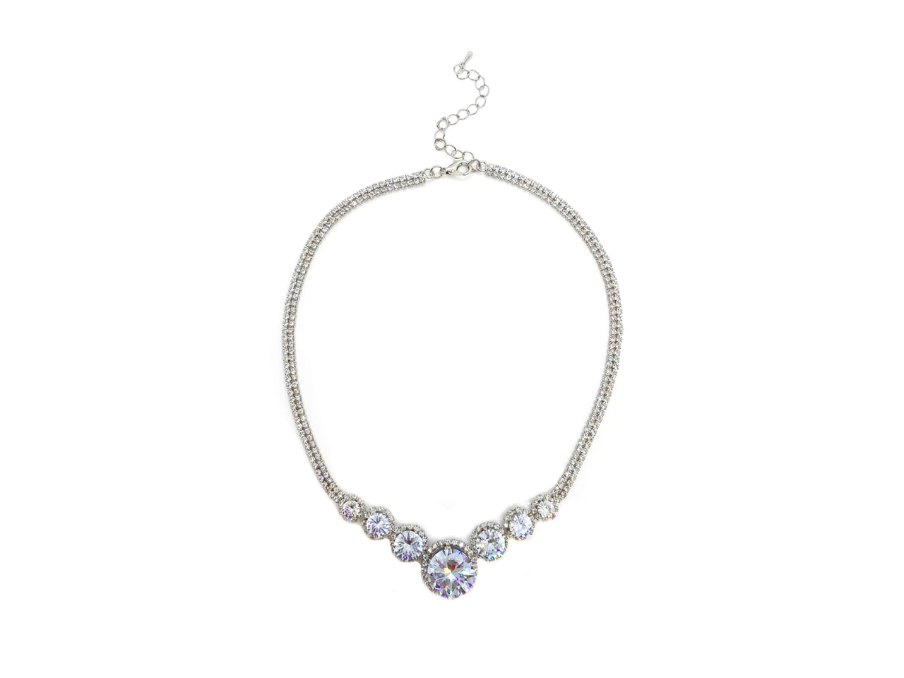 Collana pietre e zirconi rodio