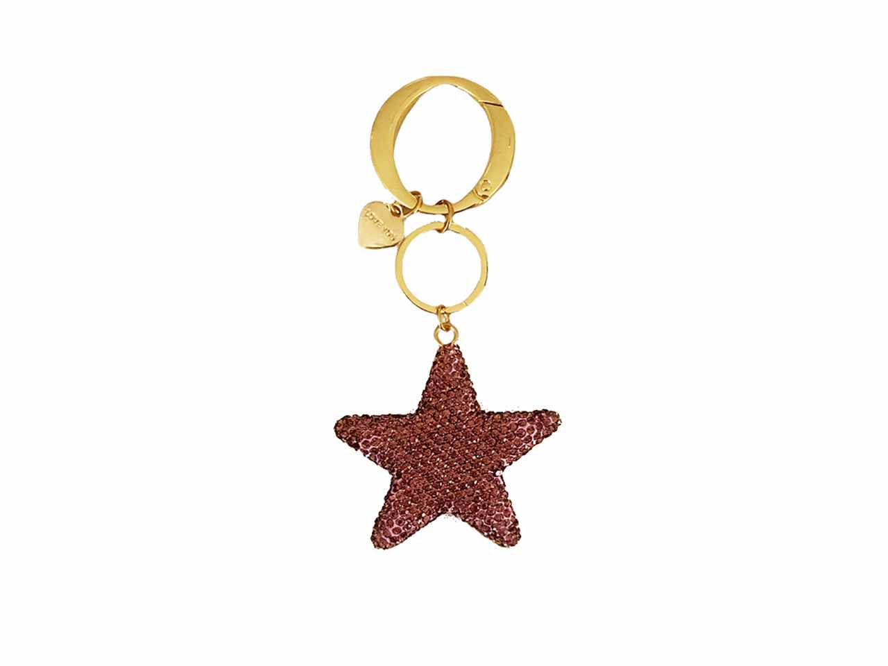 Portachiavi in metallo viola con stella e strass