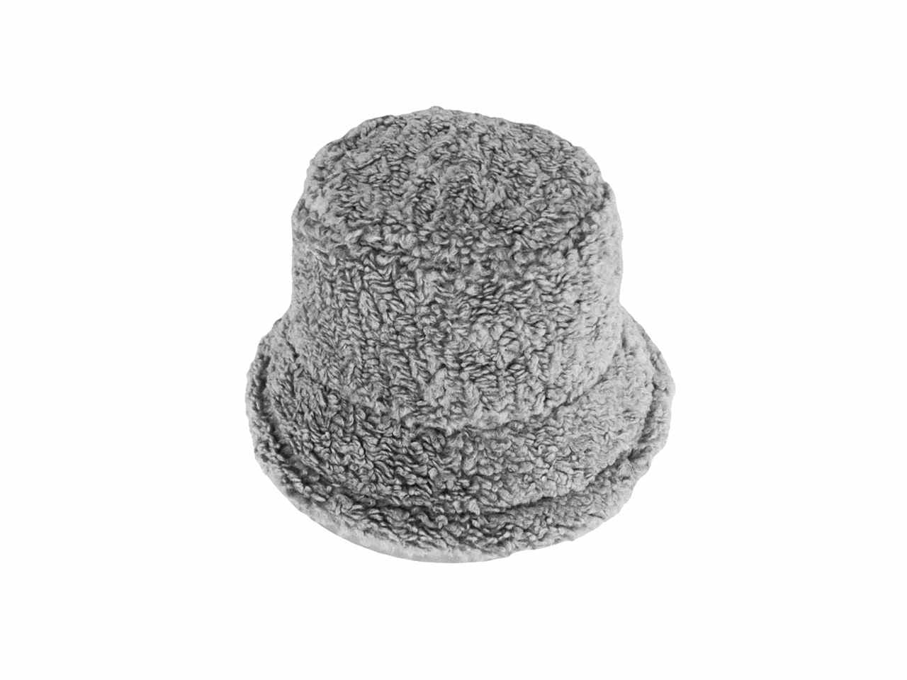 Cappello modello pescatore grigio in ecopelliccia pecora