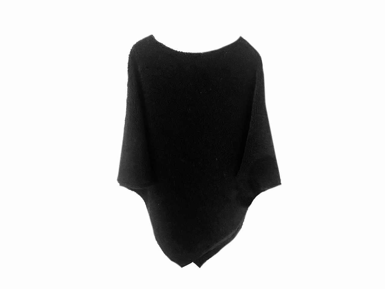 Poncho nero in ecopelliccia pecora