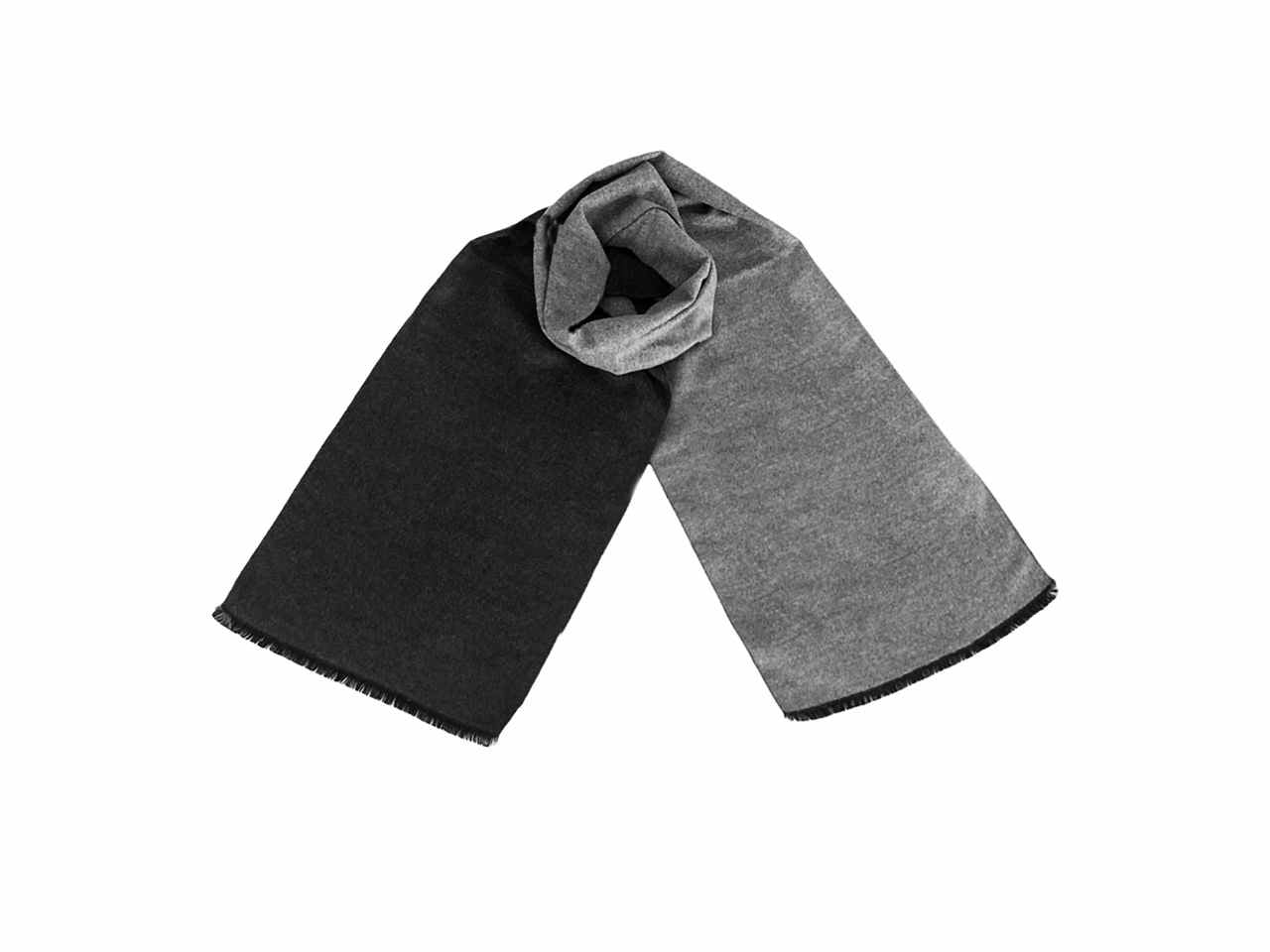 Sciarpa uomo grigio chiaro / grigio scuro 30x180cm double face