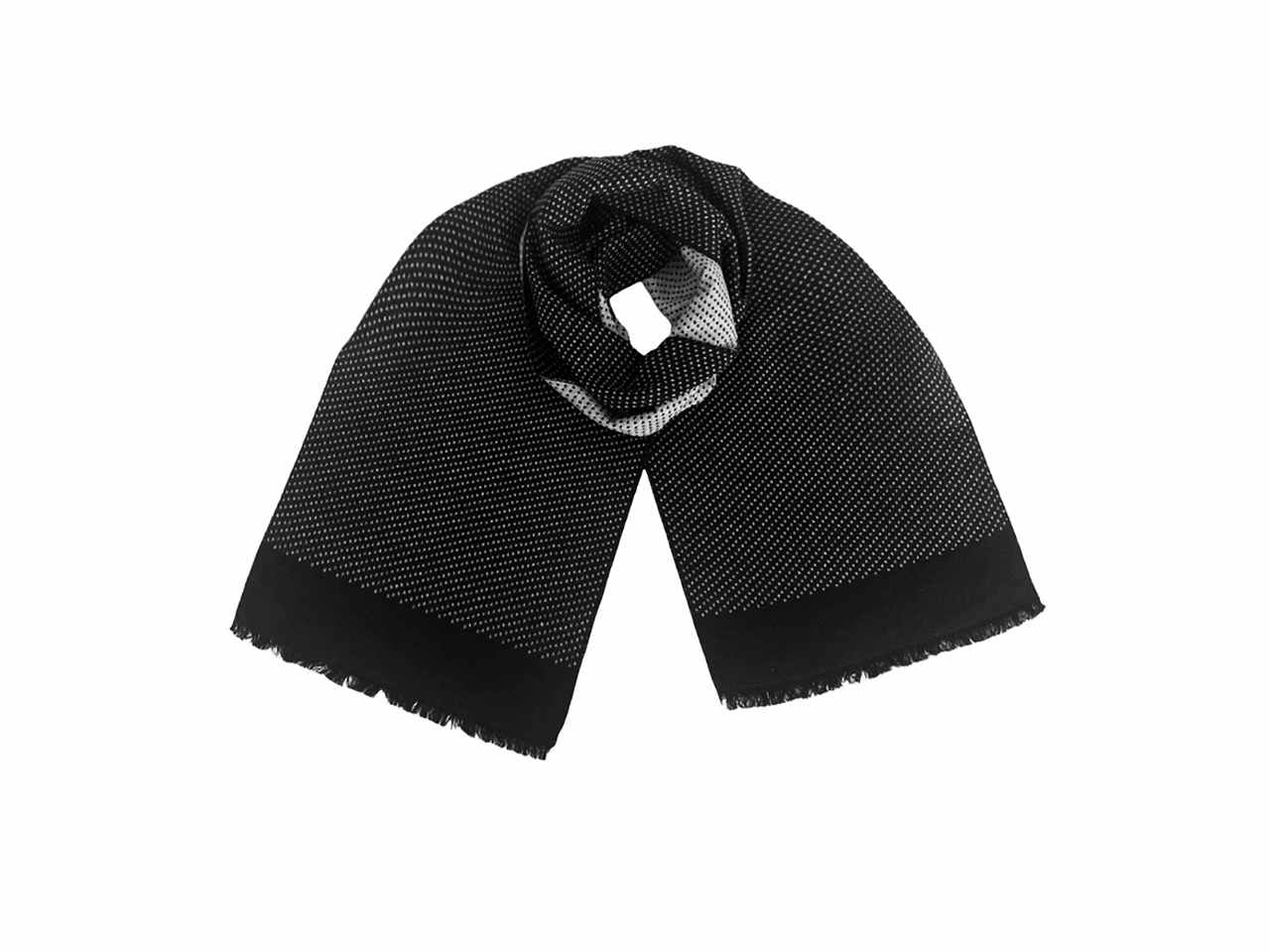 Sciarpa uomo nera 30x180cm a pois piccoli