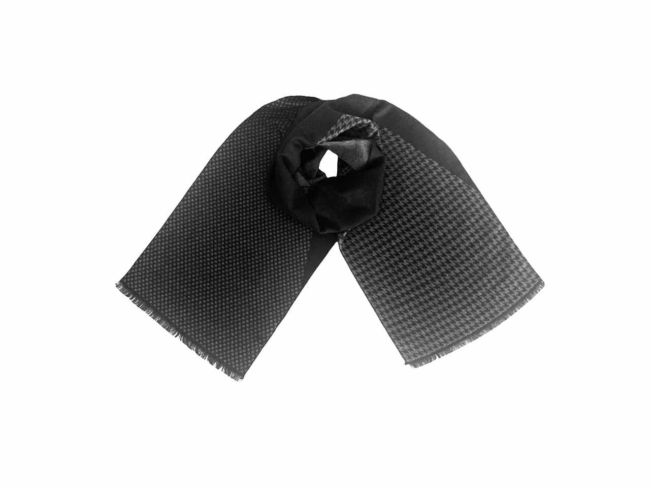 Sciarpa uomo grigia 30x180cm a pois grandi