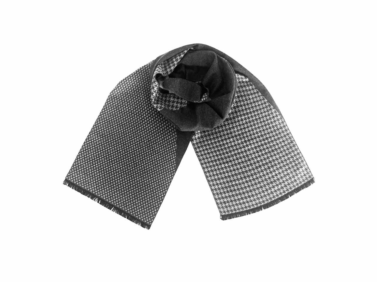 Sciarpa uomo grigia 30x180cm a pois grandi