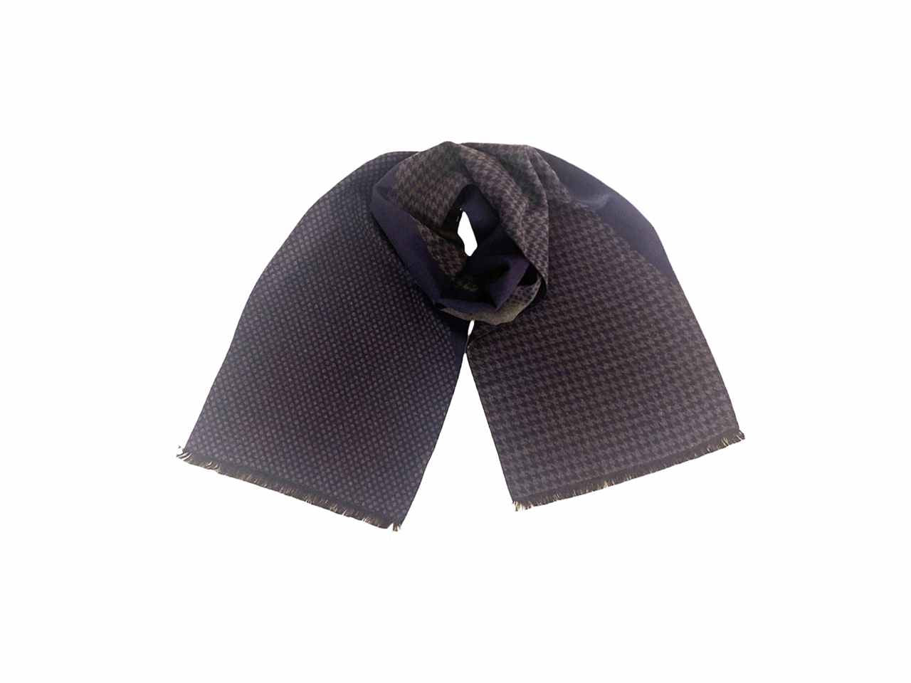 Sciarpa uomo blu 30x180cm a pois grandi