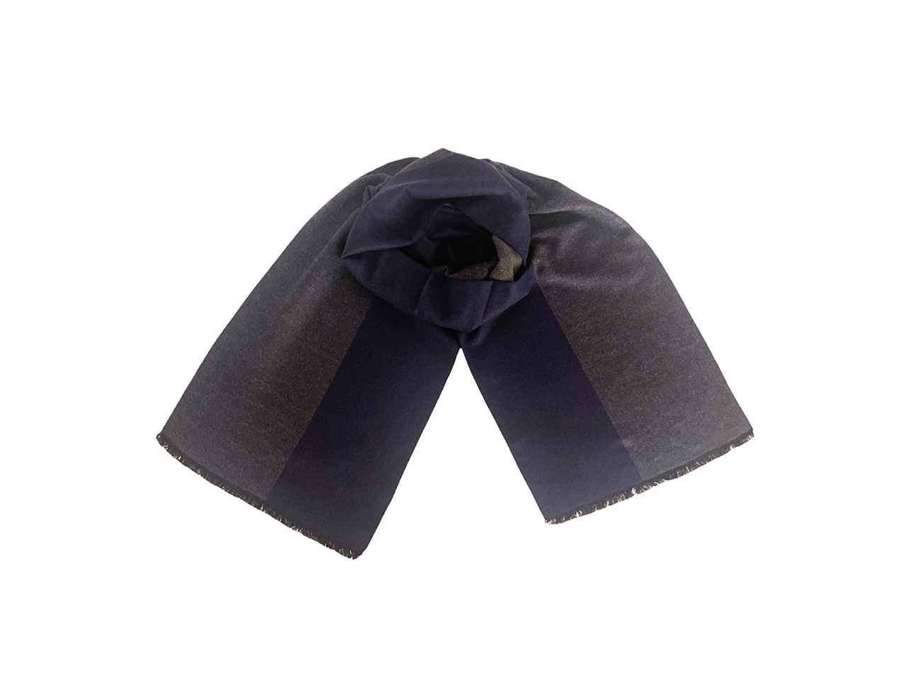Sciarpa uomo blu navy 30x180cm con fantasia a doppia fascia