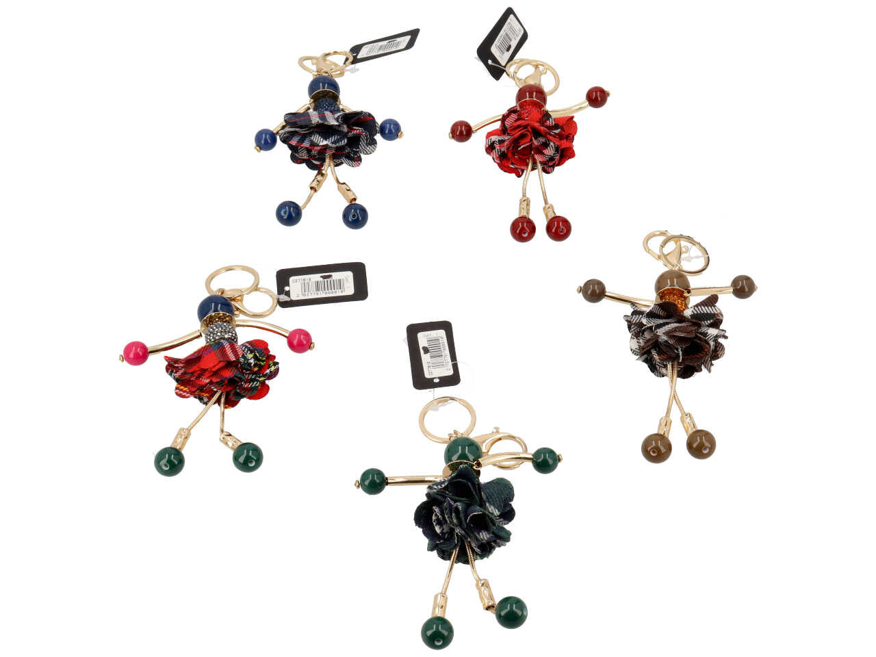 portachiavi bambola con strass