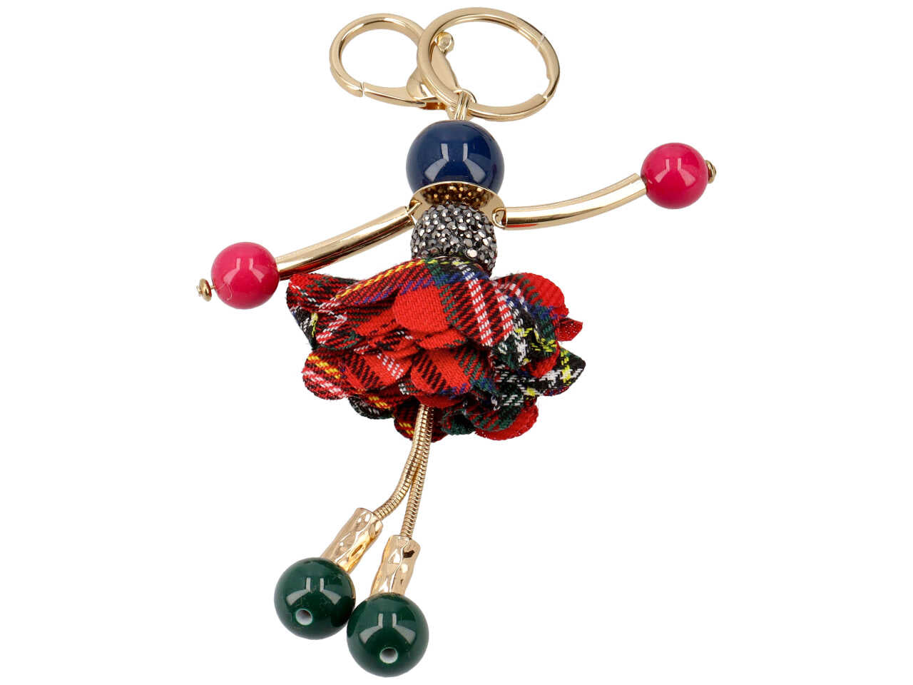 portachiavi bambola con strass
