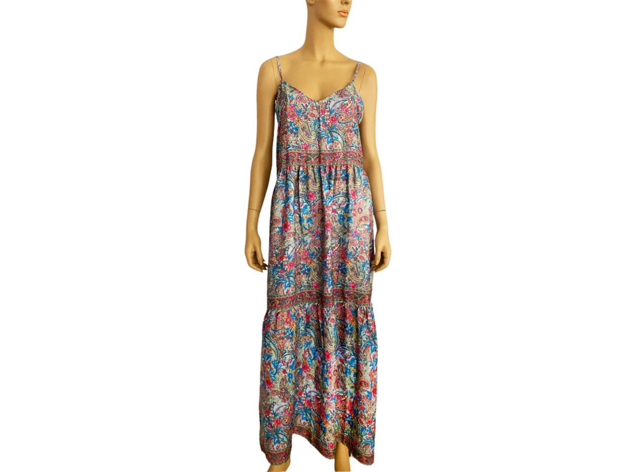 Abitino lungo con bretelle batik taglia S