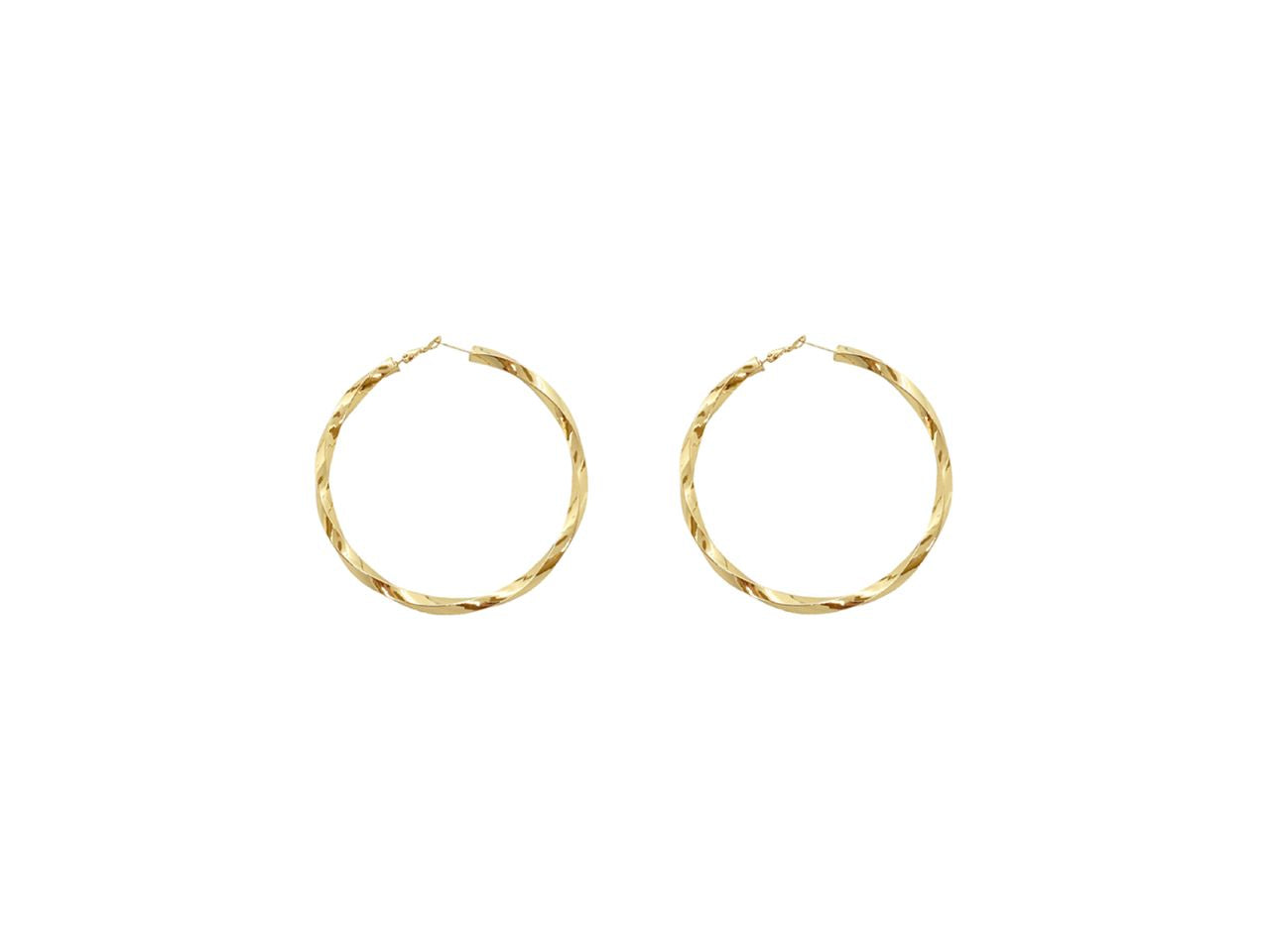 Orecchini a cerchio con tubo grande liscio 40mm oro