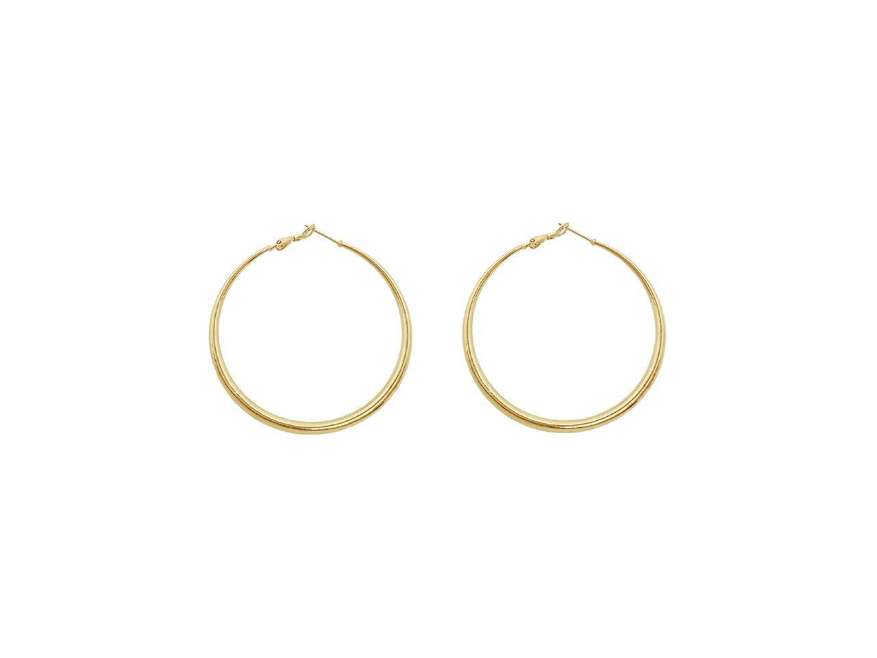 Orecchini a cerchio bombato liscio 40mm oro