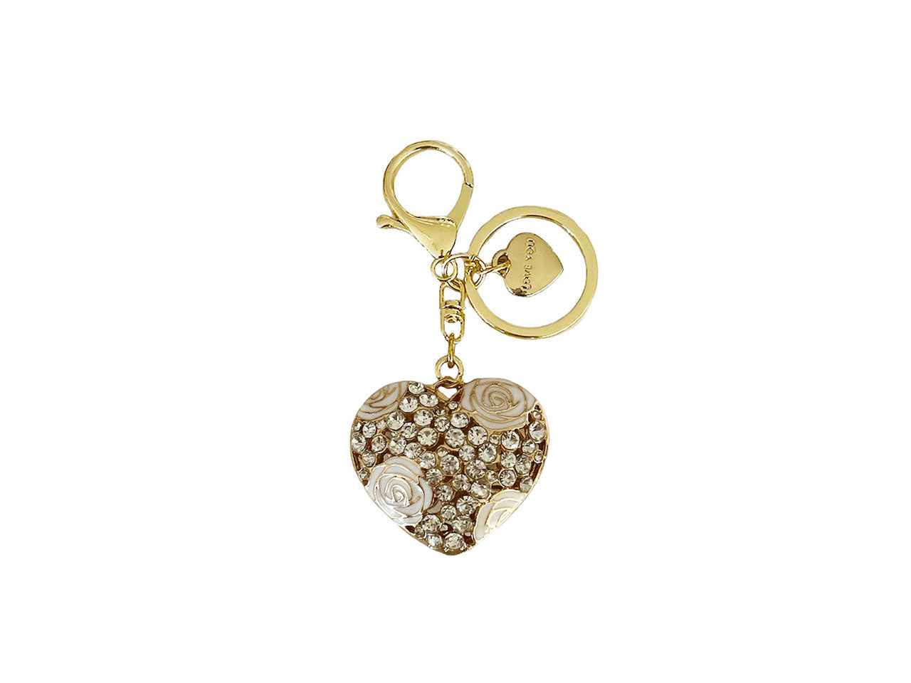 Portachiavi con cuore e smalto