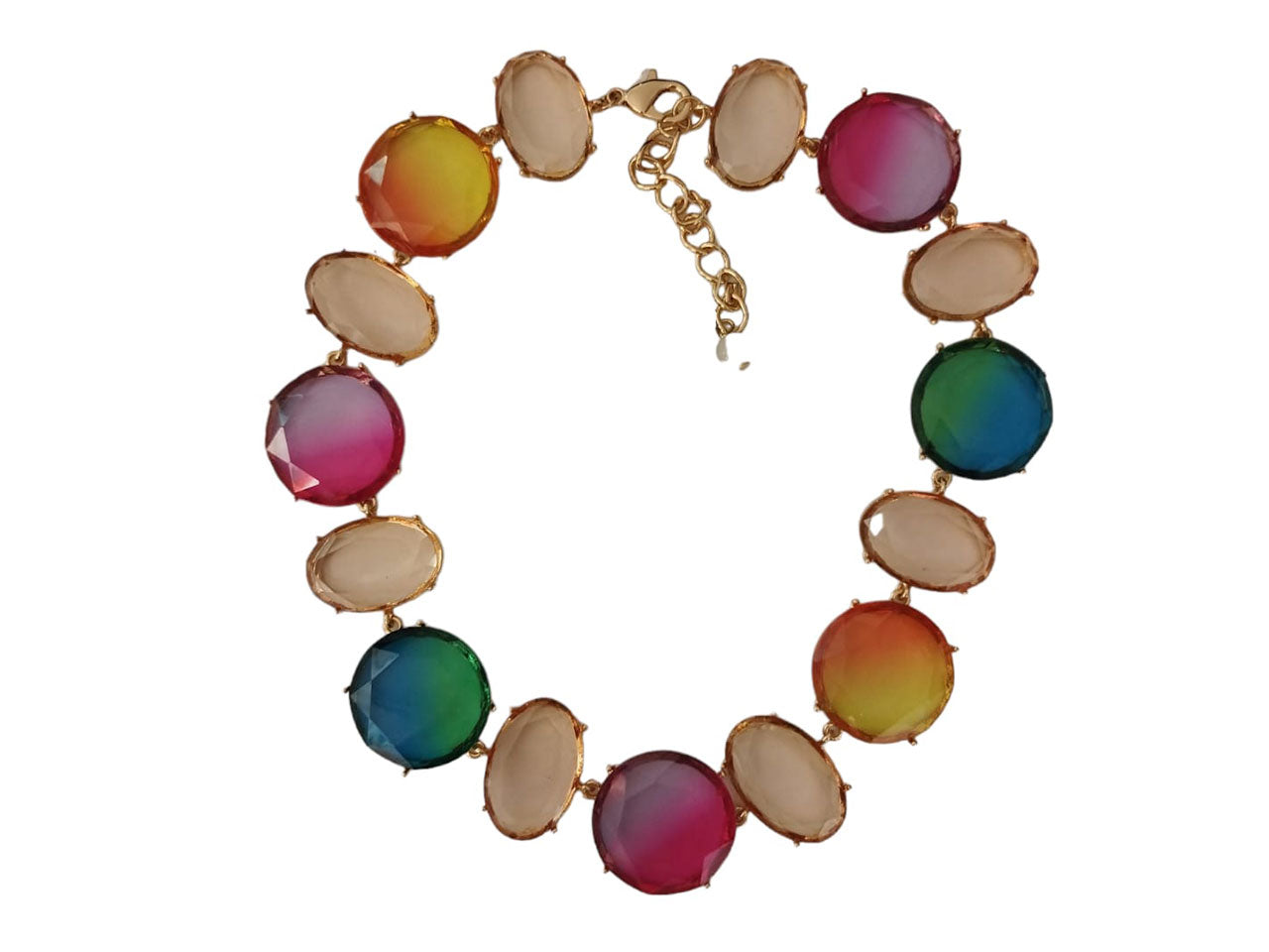 Collana corta multidisco trasparenti sfumati