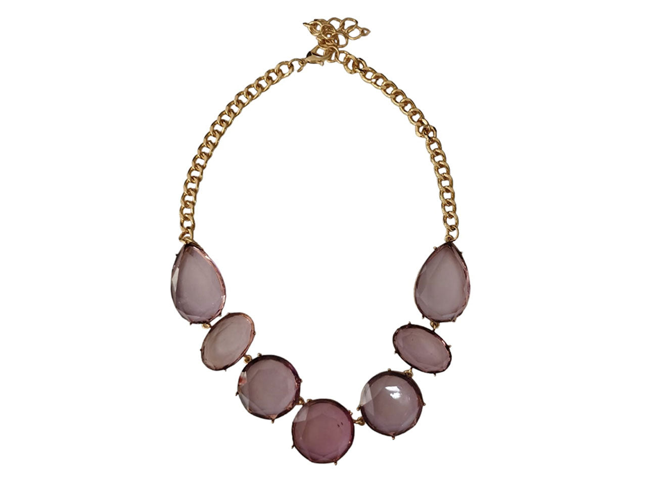 Collana corta con pietre a goccia e disco trasparente