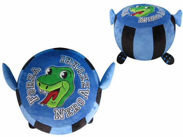 pouff gonfiabile nero/azzurro 33296