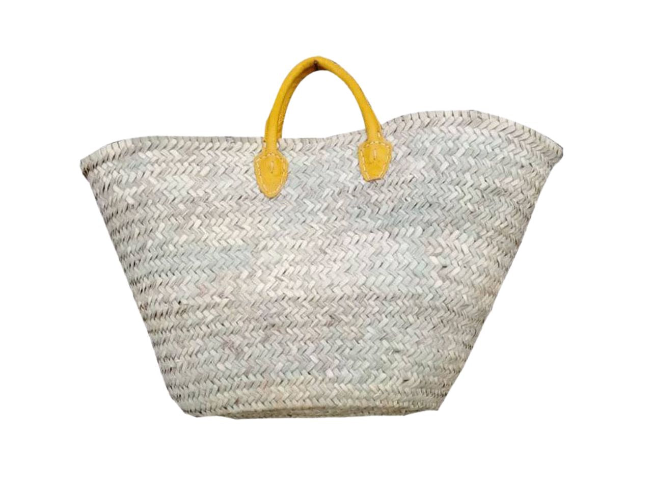 Borsa di palma manici in cuoio H.34x56x25cm