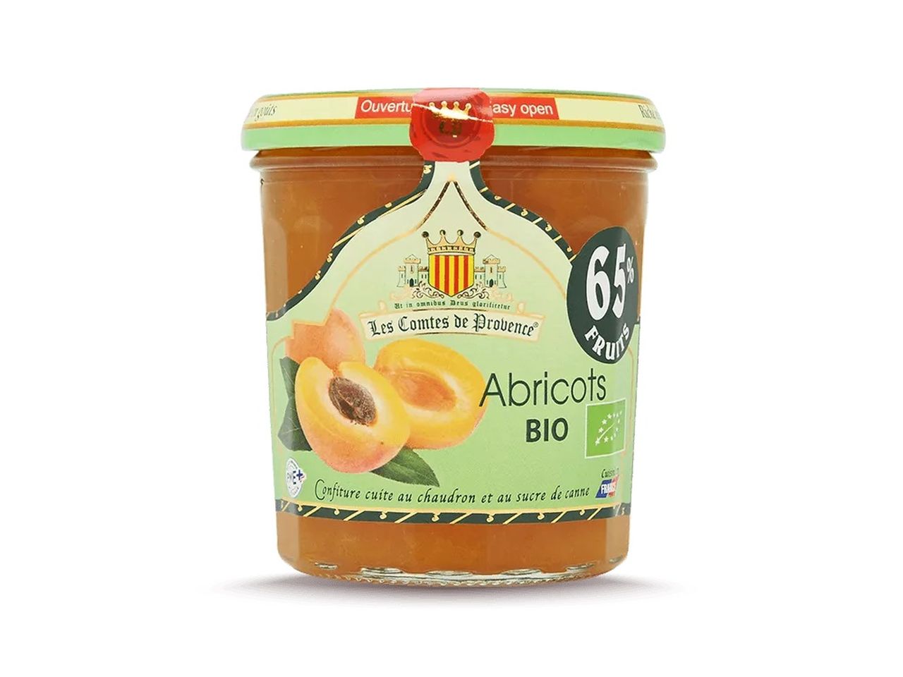 Confettura bio albicocca 65% frutta 350gr les comtes de provence