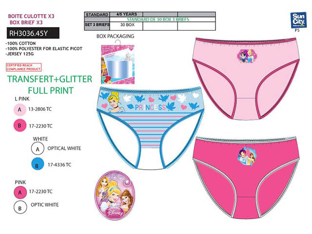 Princess slip 3 pezzi rh3036.45y