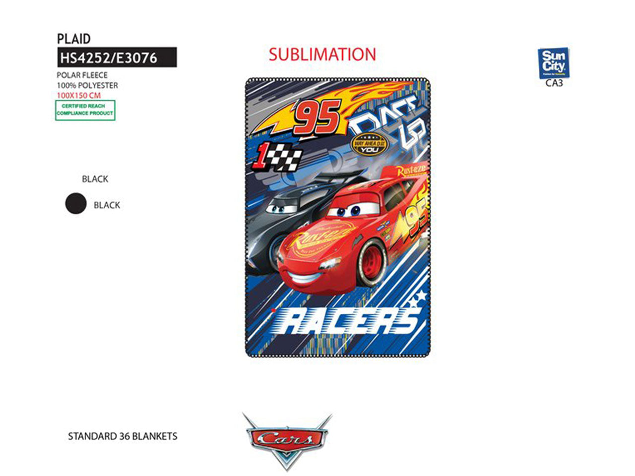 Cars 3 plaid 100x150cm hs4252