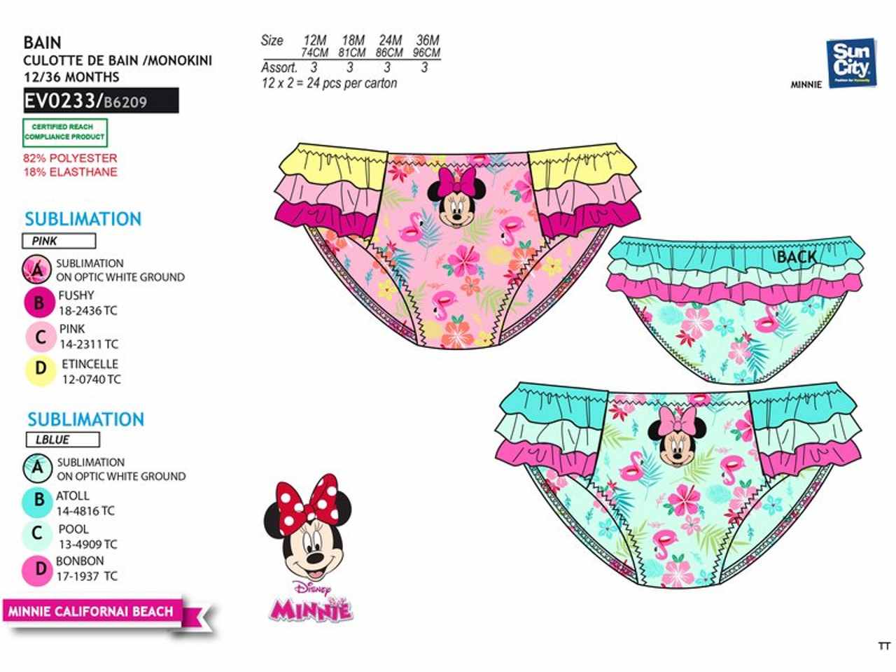 Costume da bagno bimba slip minnie
