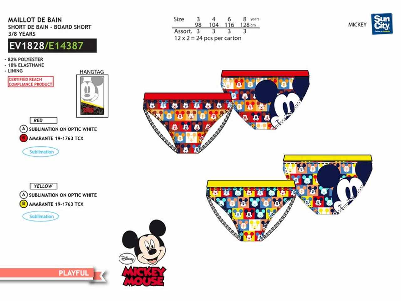 Costume da bagno bimbo slip mickey