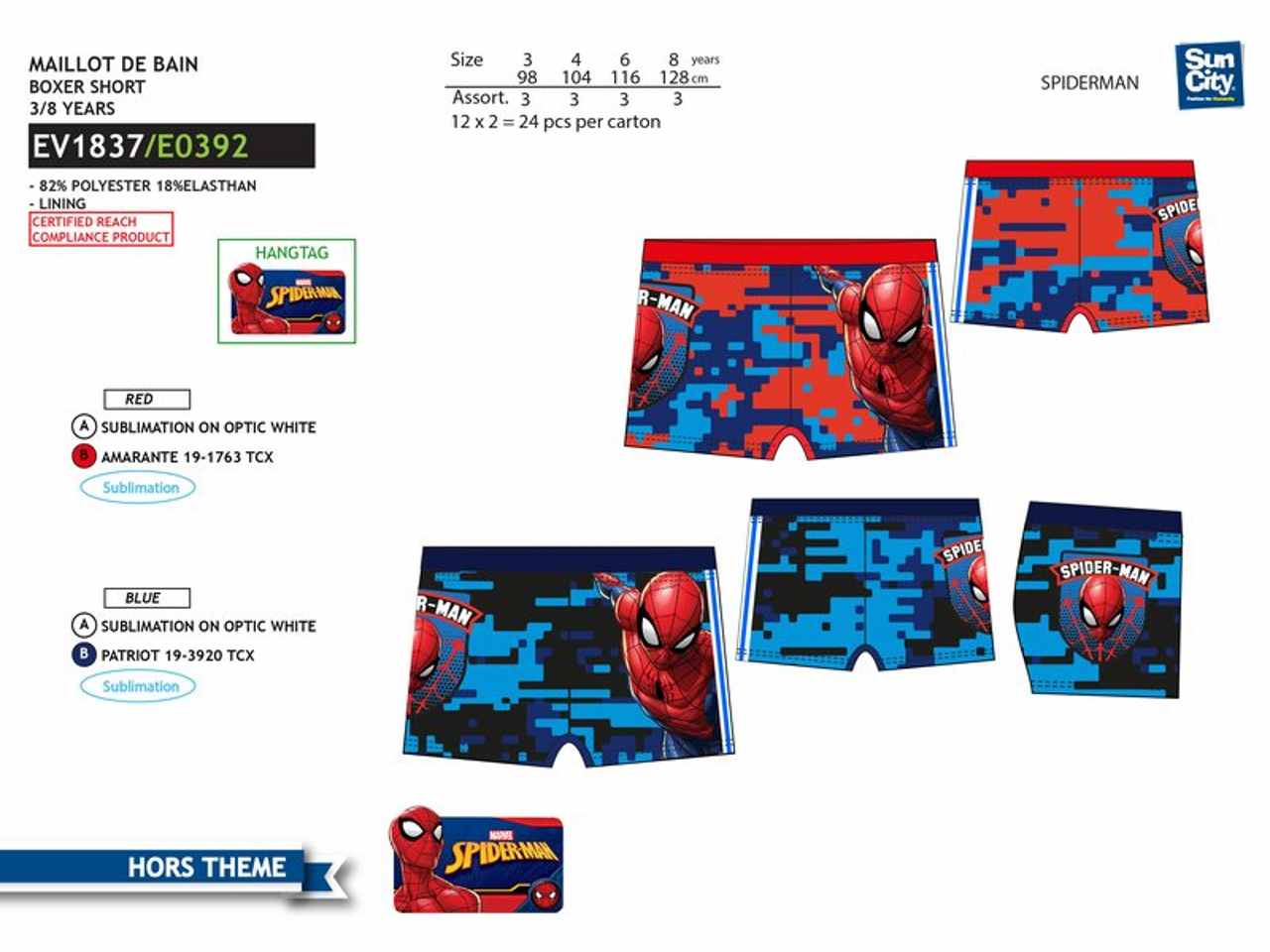 Costume da bagno bimbo boxer spiderman