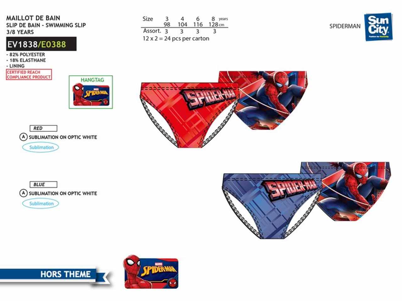 Costume da bagno bimbo slip spiderman