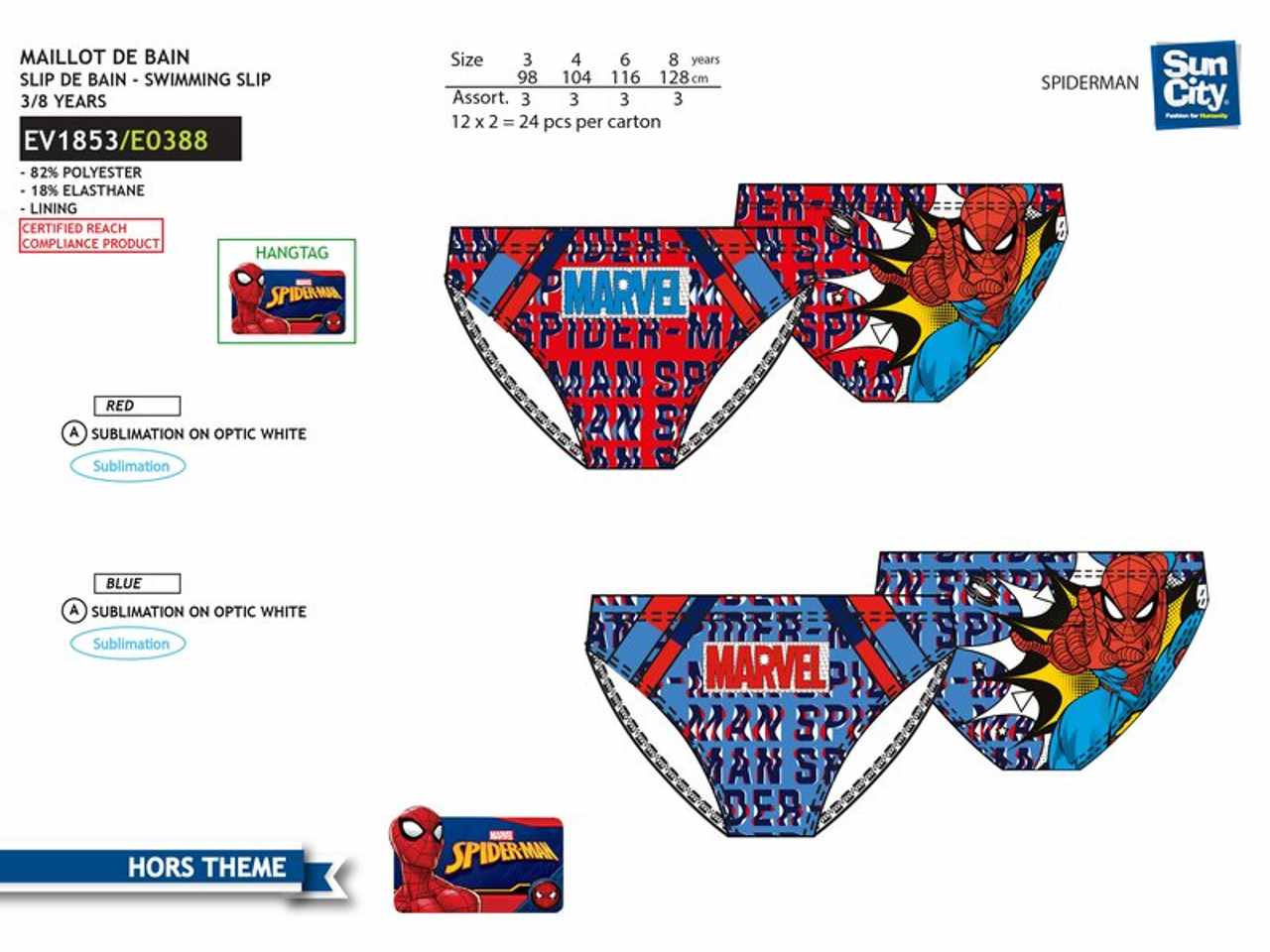 Costume da bagno bimbo slip spiderman