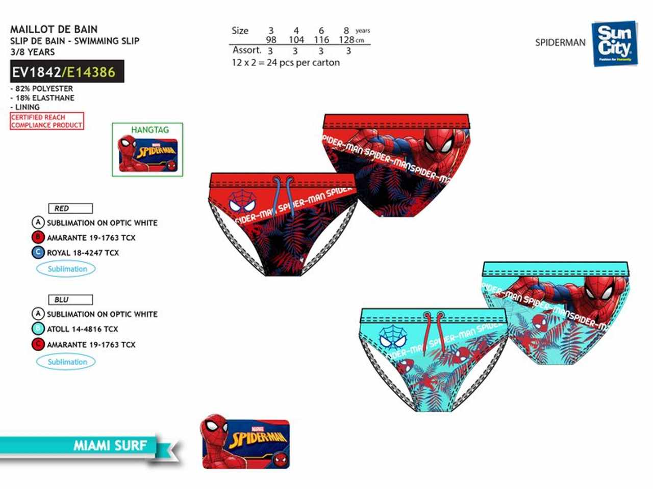 Costume da bagno bimbo slip spiderman