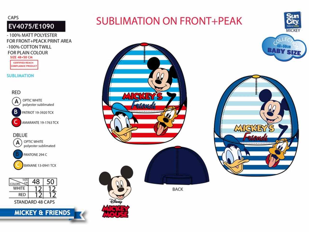 Cappellino con visiera mickey per bambini
