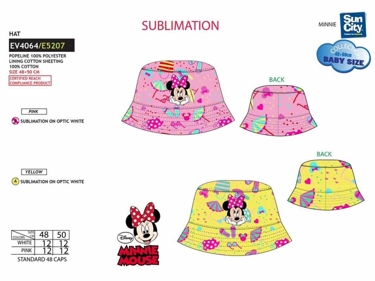 Cappello in tessuto minnie per bambini
