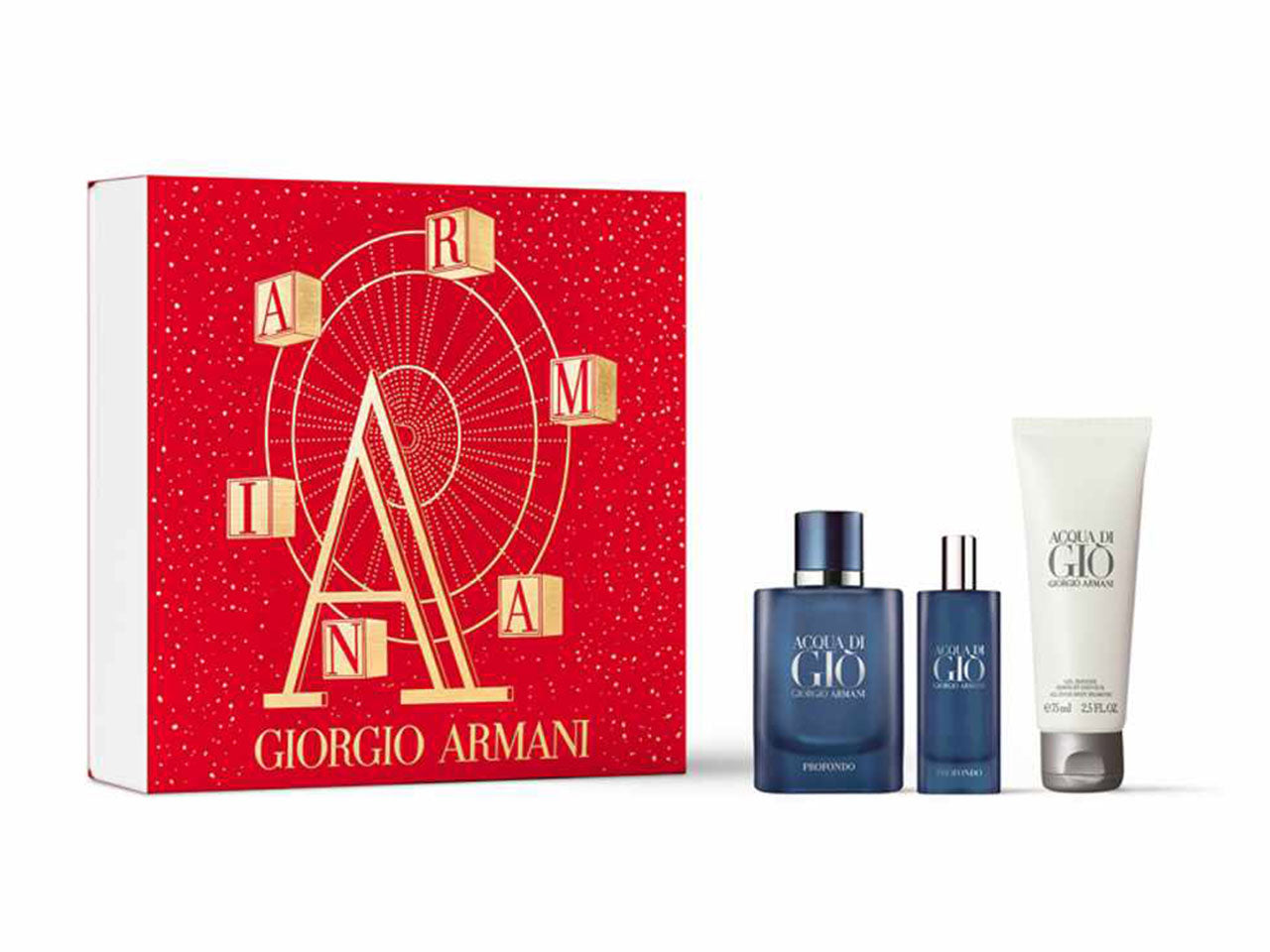 Armani acqua di gio' set regalo . contenuto: eau de parfum 40ml spray - doccia shampoo 75ml - eau de parfum 15ml spray