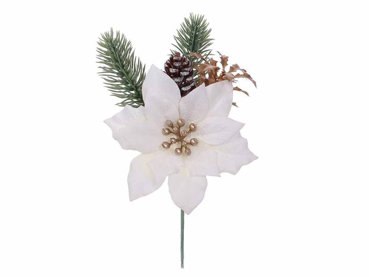 Pick con stella di natale e pino 20cm