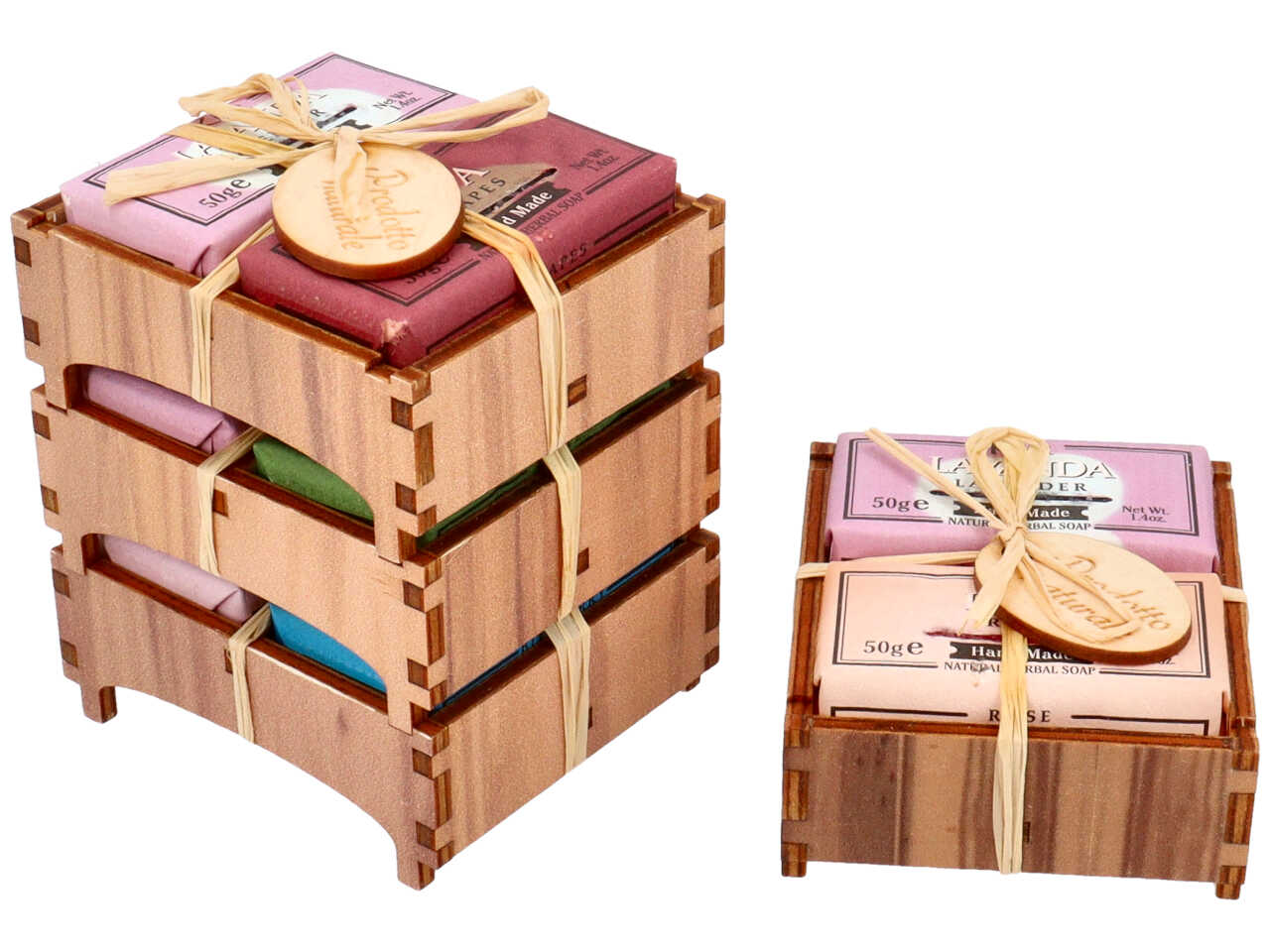saponetta nat.2pz 50gr c/cassetta legno