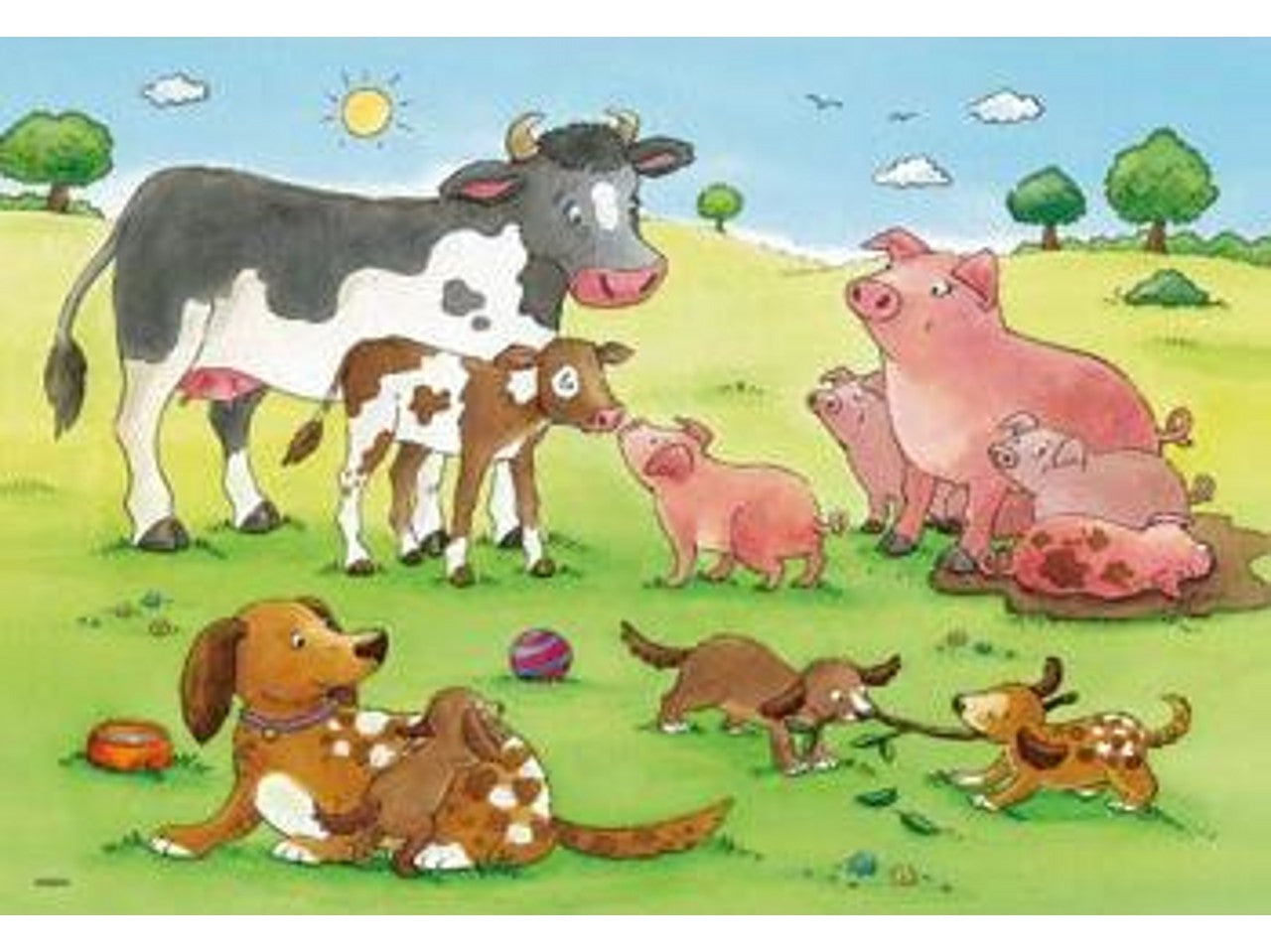 Puzzle 2x12pz famiglie animali 07590