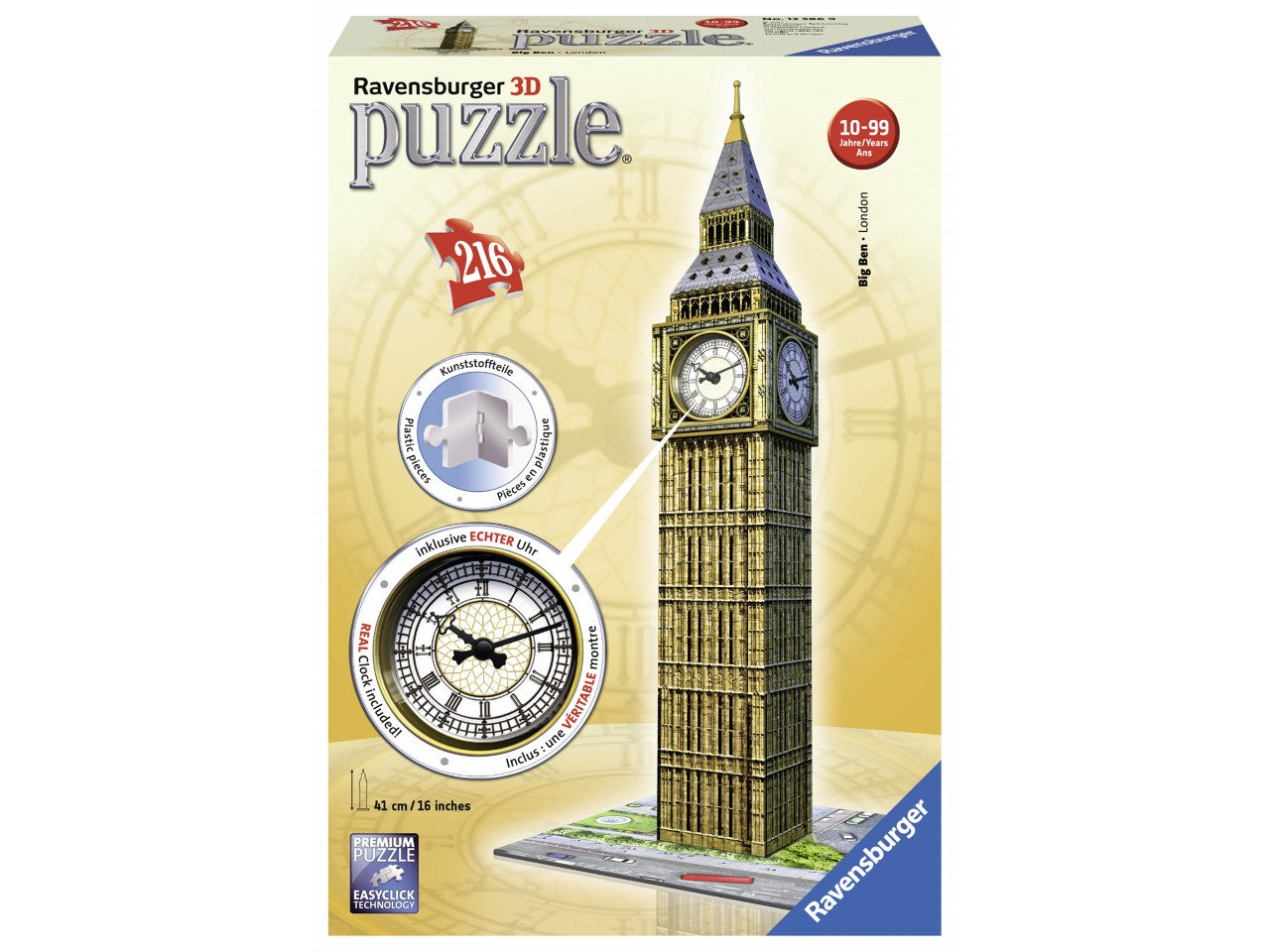 Puzzle 3d big ben real clock 12586