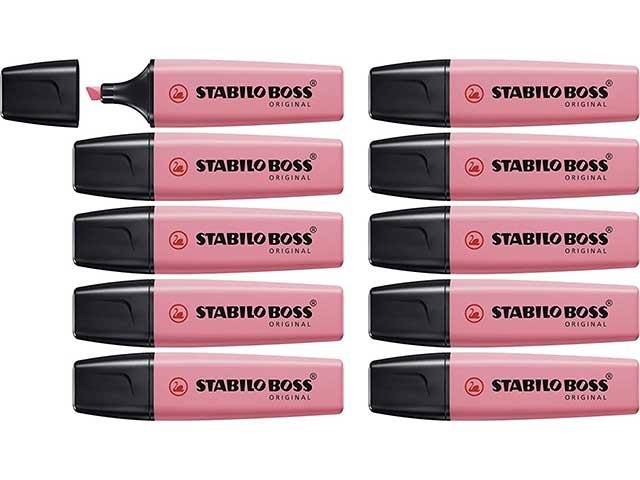 evidenziatore stabilo rosa dimensione tratto 2-5mm 10 pezzi