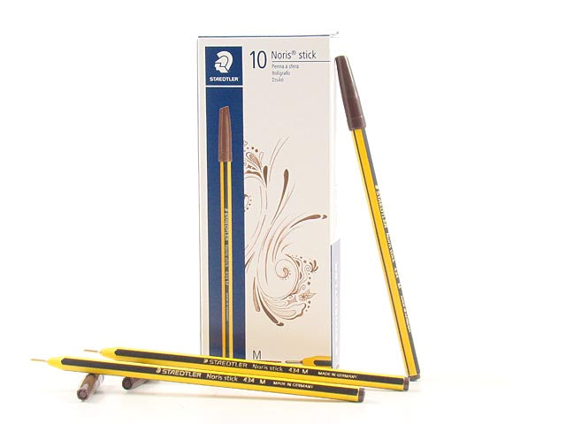 penna noirs stick marrone - 10 pezzi