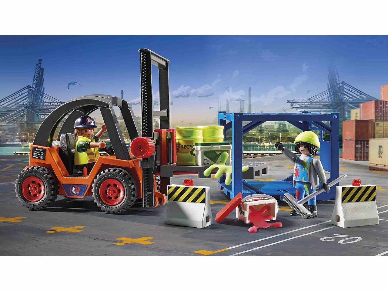 Playmobil operai con muletto 70772