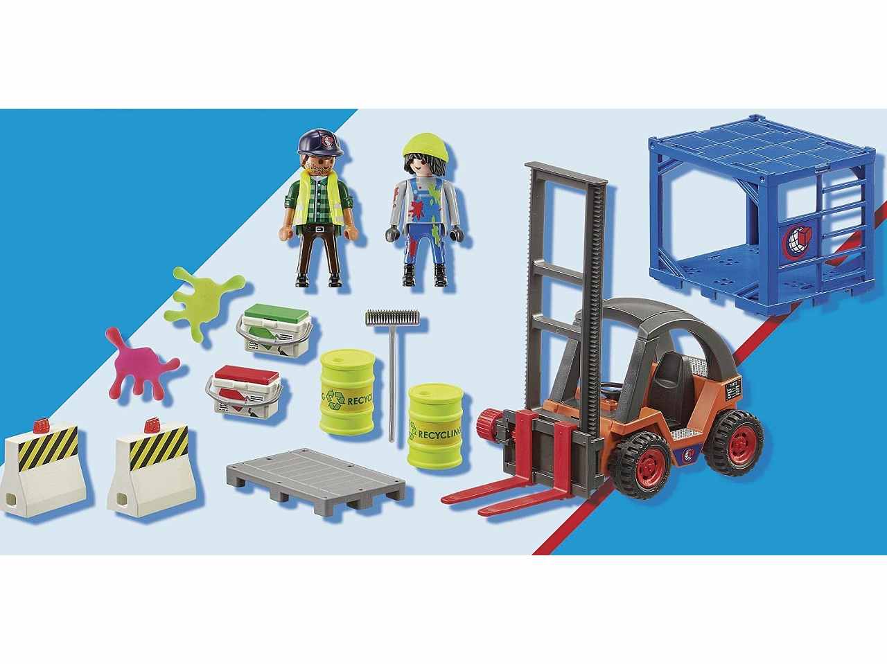 Playmobil operai con muletto 70772