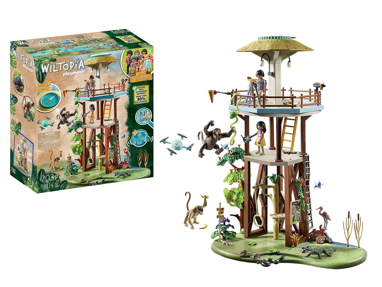Playmobil wiltopia centro di osservazione animali dell'amazzonia