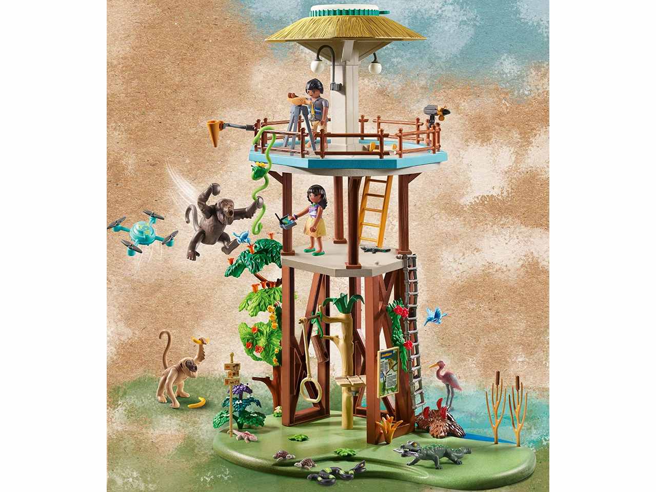 Playmobil wiltopia centro di osservazione animali dell'amazzonia