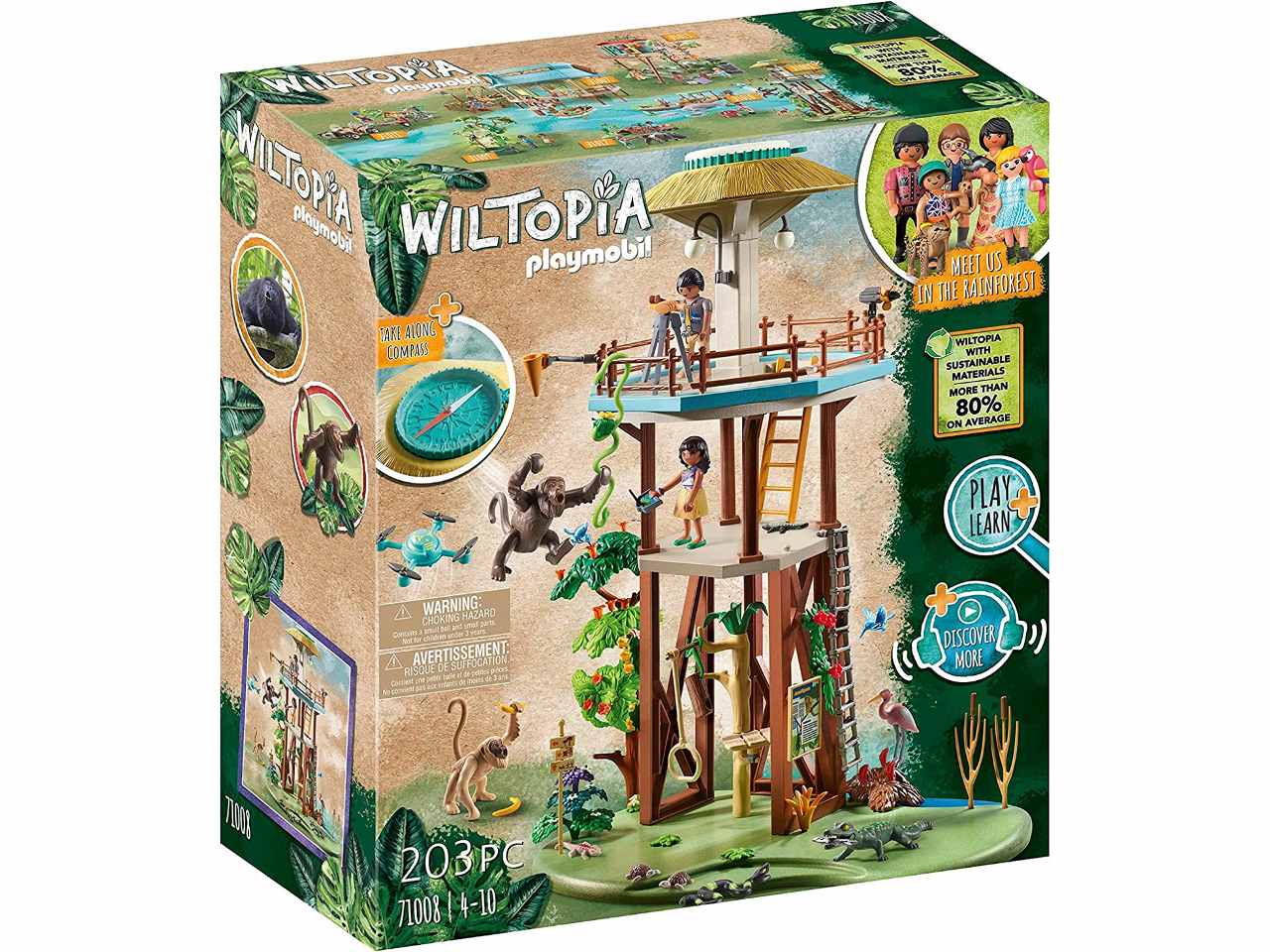 Playmobil wiltopia centro di osservazione animali dell'amazzonia