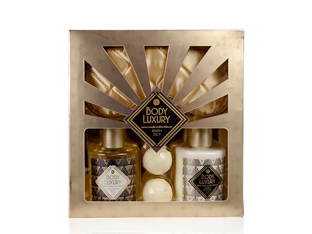 l.gold shower gel+body lotion+bag frizzer