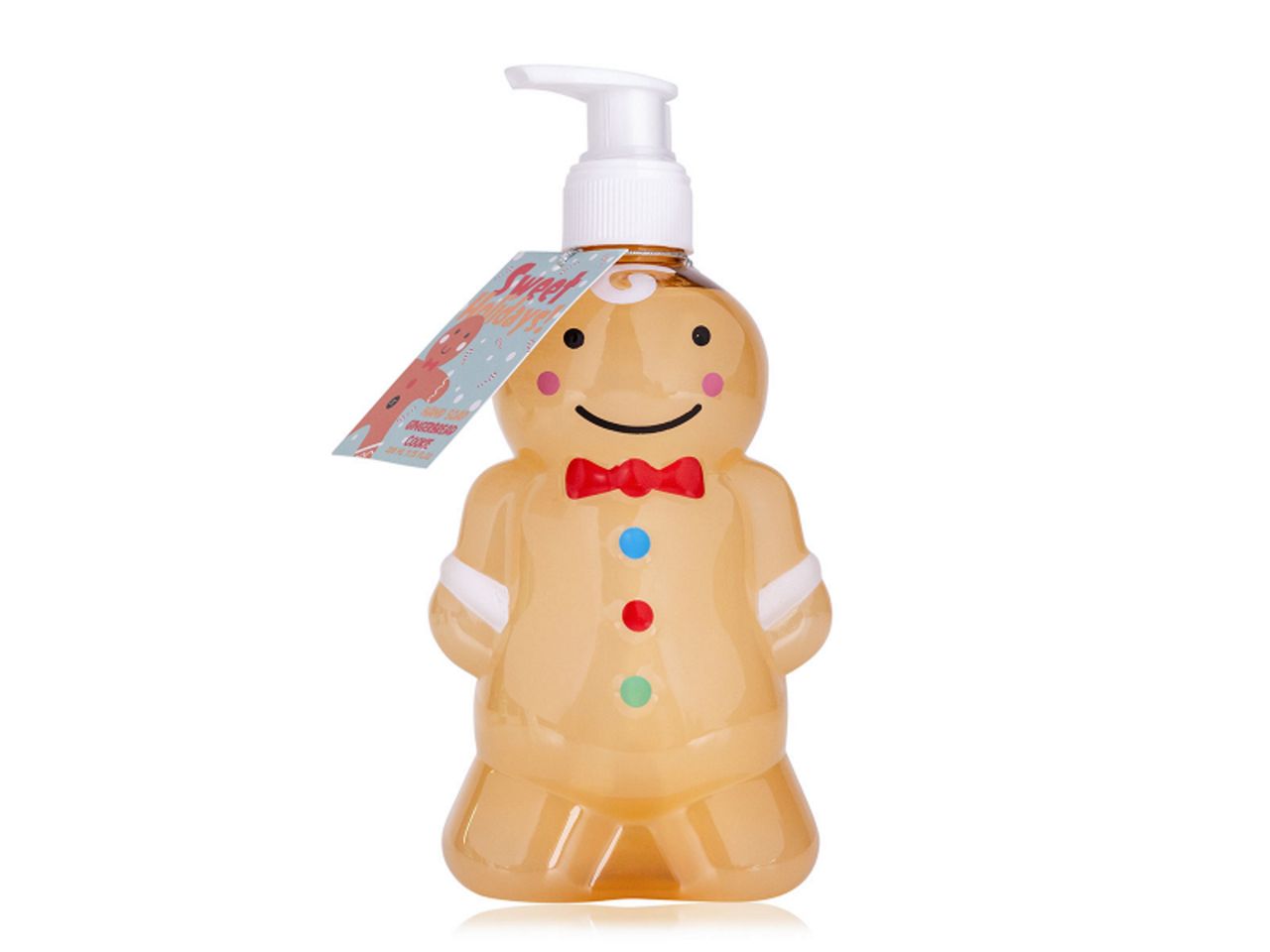 Sapone per le mani sweet holidays in dispenser a forma di gingerbreadman fragranza biscotto di pan di zenzero colore marrone 310ml
