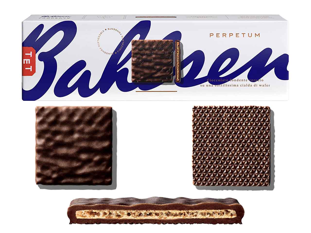 Perpetum fondente 97gr cioccolato versato su una sottilissima cialda di wafer croccante